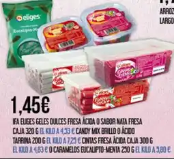 Claudio eliges geles dulces fresa ácida o sabor nata fresa oferta