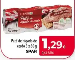 SPAR Lanzarote SPAR Paté de hígado de cerdo oferta