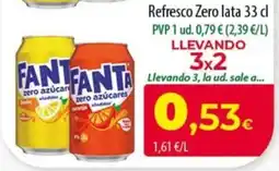 SPAR Lanzarote Fanta zero azúcares oferta
