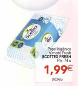 SPAR Scottex papel higiénico humedo fresh oferta