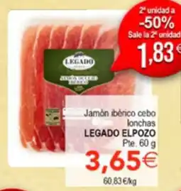 SPAR Legado jamón ibérico cebo lonchas oferta