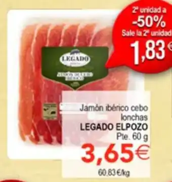 Legado jamón ibérico cebo lonchas