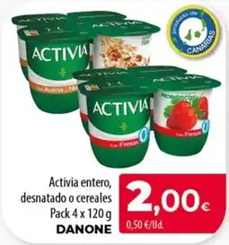 SPAR Lanzarote Activia entero, desnatado o cereales oferta