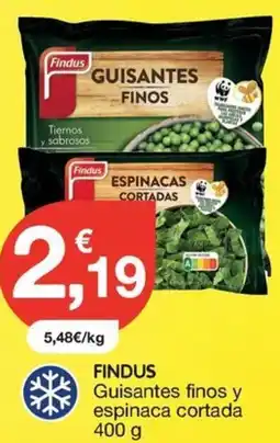 CashDiplo Findus guisantes finos y espinaca cortada oferta