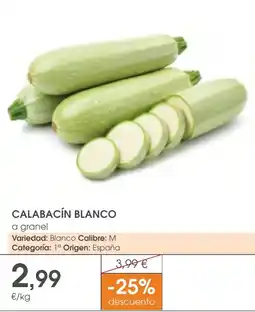 Supermercados Plaza Calabacín blanco oferta