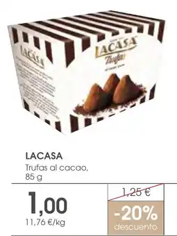 Supermercados Plaza Lacasa trufas al cacao oferta