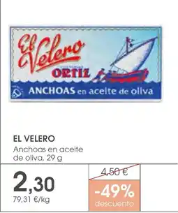 Supermercados Plaza El Velero anchoas en aceite de oliva oferta