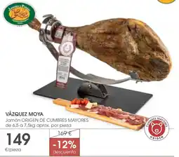 Supermercados Plaza Vázquez Moya jamón origen de cumbres mayores oferta