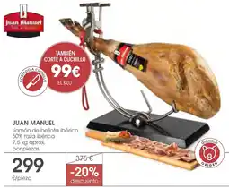 Supermercados Plaza Juan Manuel jamón de bellota ibérico oferta