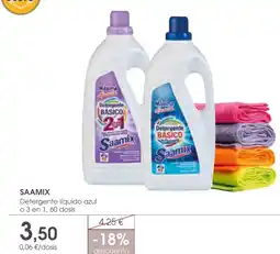 Supermercados Plaza Saamix Detergente líquido azul oferta