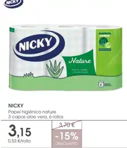 Supermercados Plaza Nicky papel higiénico nature oferta