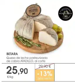 Supermercados Plaza Betara queso de leche pasteurizada de cabra atadillo oferta
