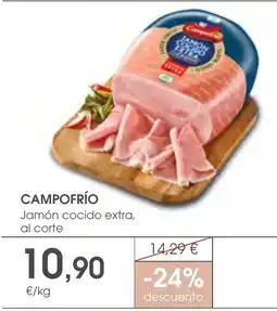 Supermercados Plaza Campo Frío jamón cocido extra, al corte oferta