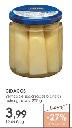 Supermercados Plaza Cidacos yemas de espárragos blancos extra gruesos oferta