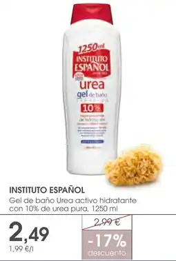 Supermercados Plaza Instituto Español gel de baño urea activo hidratante oferta