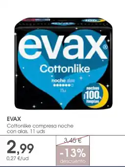 Supermercados Plaza evax cottonlike compresa noche con alas oferta