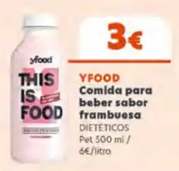 Supermercados Plaza Yfood comida para beber sabor frambuesa oferta
