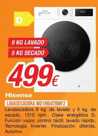 Hisense lavasecadora wd119042b wf2