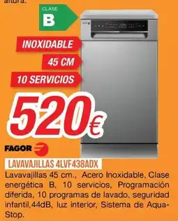 Expert Fagor lavavajillas 4lvf438adx oferta