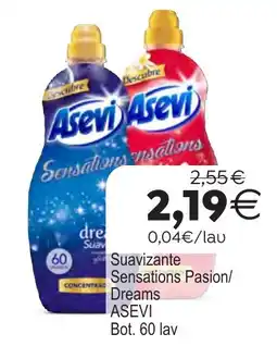 Plenus Supermercados Asevi Suavizante Sensations Pasion/Dreams oferta