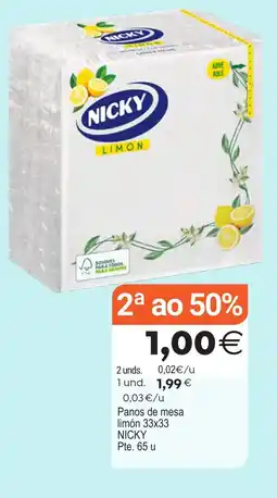 Plenus Supermercados Nicky panos de mesa limón oferta