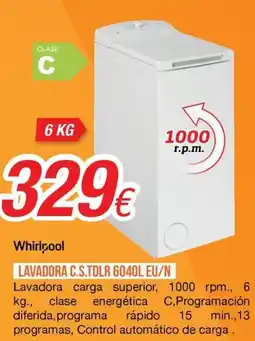 Expert Whirlpool lavadora c.s.tdlr 6040l eu/n oferta