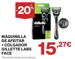 Hipercor Gillette máquinilla de afeitar + colgador face oferta