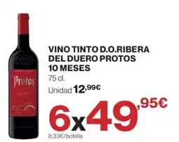 Hipercor Protos vino tinto d.o. ribera del duero oferta