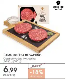 Supermercados Plaza Casa de vacas hamburguesa de vacuno oferta