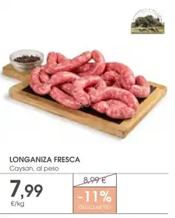 Supermercados Plaza Caysan longaniza fresca oferta