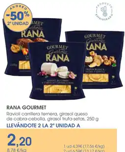 Supermercados Plaza Rana gourmet ravioli carrillera ternera, girasol queso de cabra-cebolla, girasol trufa-setas oferta