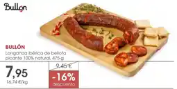 Supermercados Plaza Bullón longaniza ibérica de bellota picante oferta