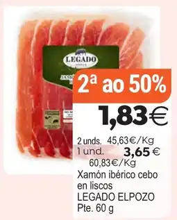 Plenus Supermercados Legado xamón ibérico cebo en liscos oferta