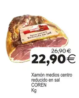 Plenus Supermercados Coren xamón medios centro reducido en sal oferta
