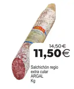 Plenus Supermercados Argal salchichón regio extra cular oferta