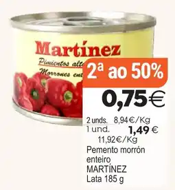 Plenus Supermercados Martínez pimiento morrón entero oferta
