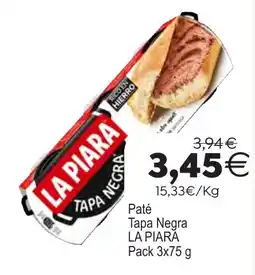 Plenus Supermercados La Piara paté tapa negra oferta