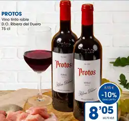 Supermercados Plaza Protos vino tinto roble oferta