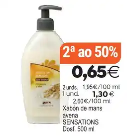 Plenus Supermercados Sensations xabón de mans avena oferta