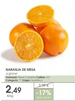 Supermercados Plaza Naranja de mesa oferta