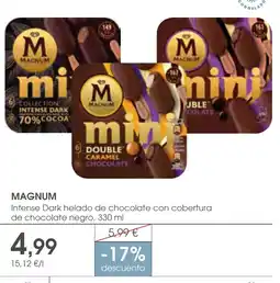 Supermercados Plaza magnum intense dark helado de chocolate con cobertura de chocolate negro oferta