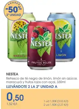 Supermercados Plaza Nestea refresco de té negro de limón, limón sin azúcar, maracuyá y frutos rojos con açaí oferta