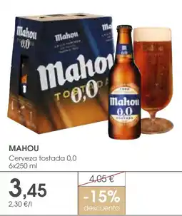 Supermercados Plaza Mahou cerveza tostada 0,0 oferta