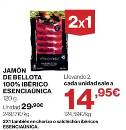 Hipercor esenciaúnica jamón de bellota 100% ibérico oferta