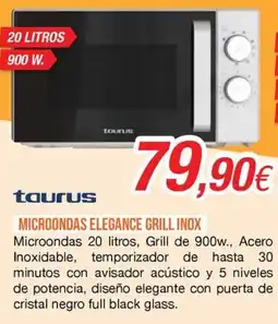 Expert taurus microondas elegance grill inox oferta