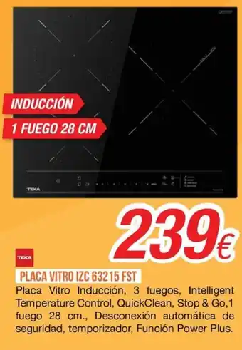 TeKa placa vitro induccion 3 fuegos