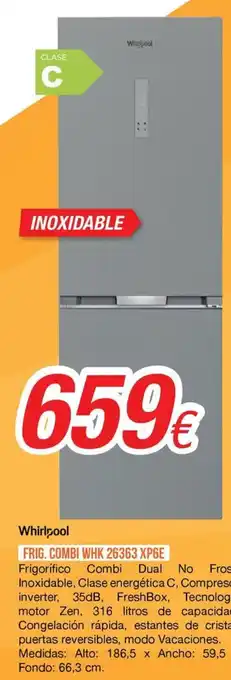 Whirlpool frigorifico combi dual no fros inoxidable