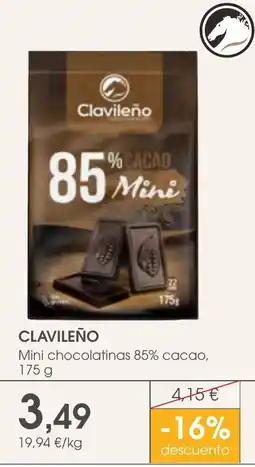 Supermercados Plaza Clavileño mini chocolatinas 85% cacao oferta