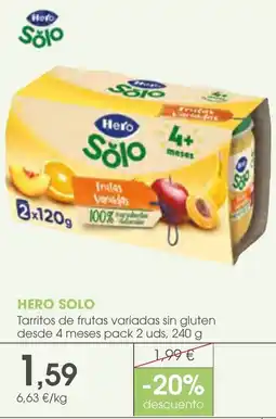 Supermercados Plaza Hero Solo tarritos de frutas variadas sin gluten oferta