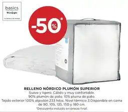 Hipercor basics relleno nórdico plumón superior oferta